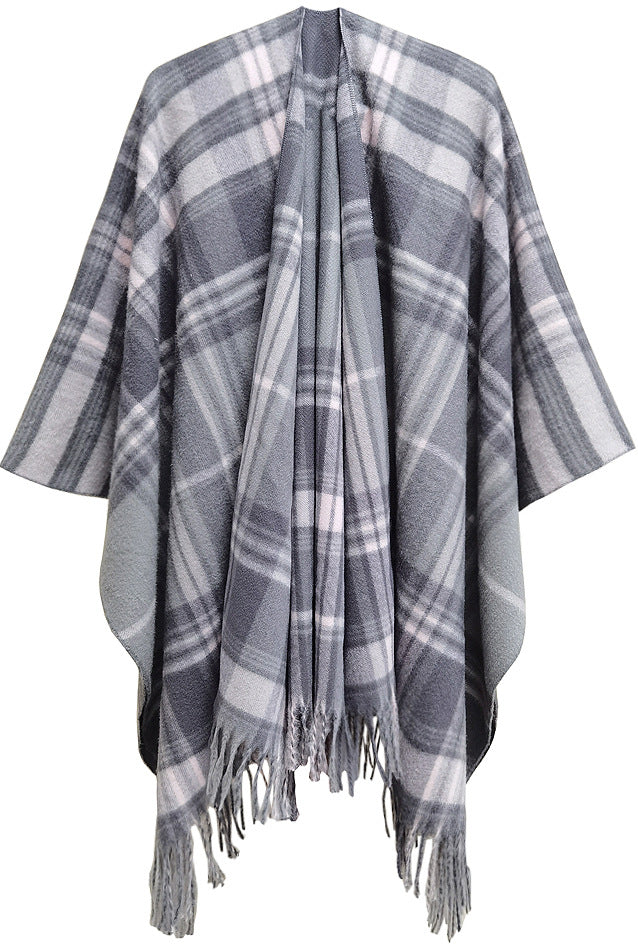 Winter Tassels Shawls Cape for Women
