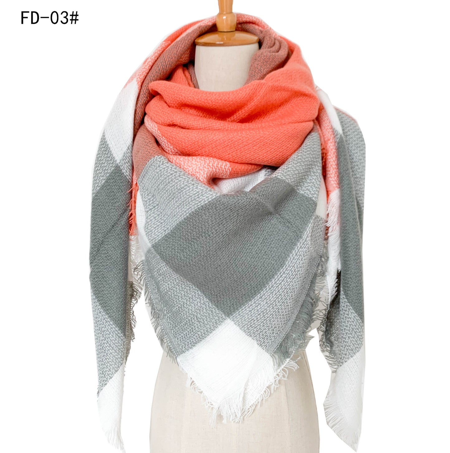 Winter Warm Plaid Scarves for Women