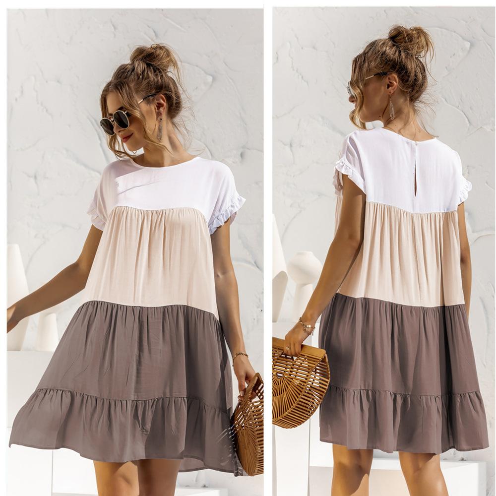 Summer Leisure Ruffled Daily Short Dresses-STYLEGOING