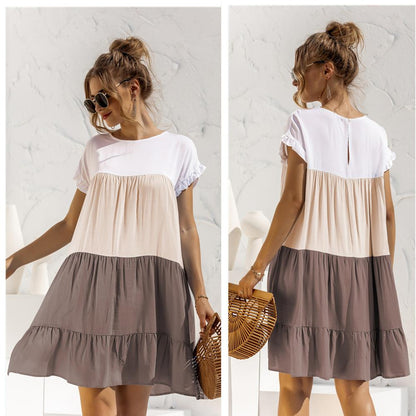 Summer Leisure Ruffled Daily Short Dresses-STYLEGOING