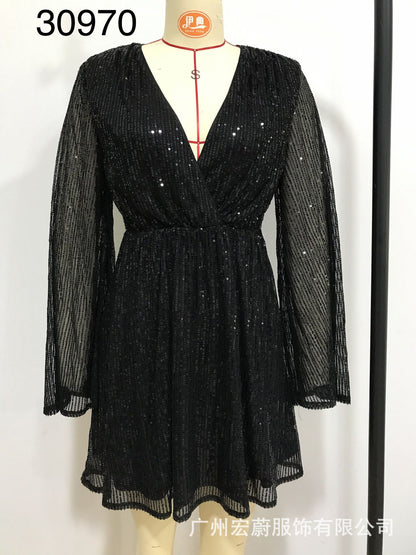Sexy Sequined Party Little Black Dresses