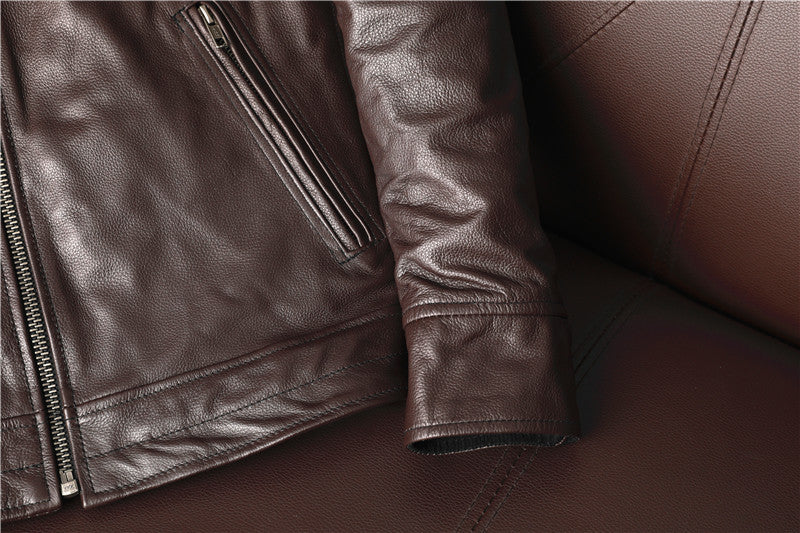 Brown Cowhide Leather Business Jackets for Men