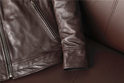 Brown Cowhide Leather Business Jackets for Men