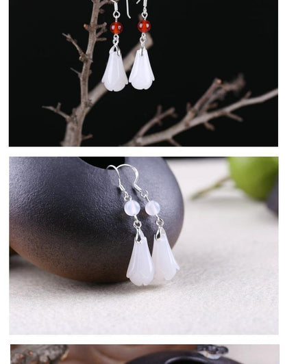 Classic Magnolia Design Women Dangle Earrings