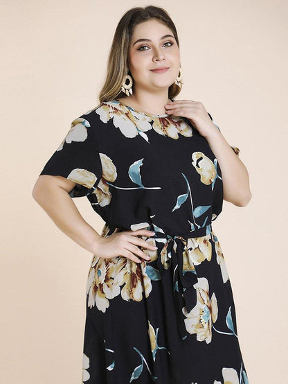 Plus Sizes Short Sleeves Long Dresses-STYLEGOING
