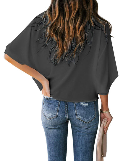 Summer Women Chiffon Leisure Blouses Shirts