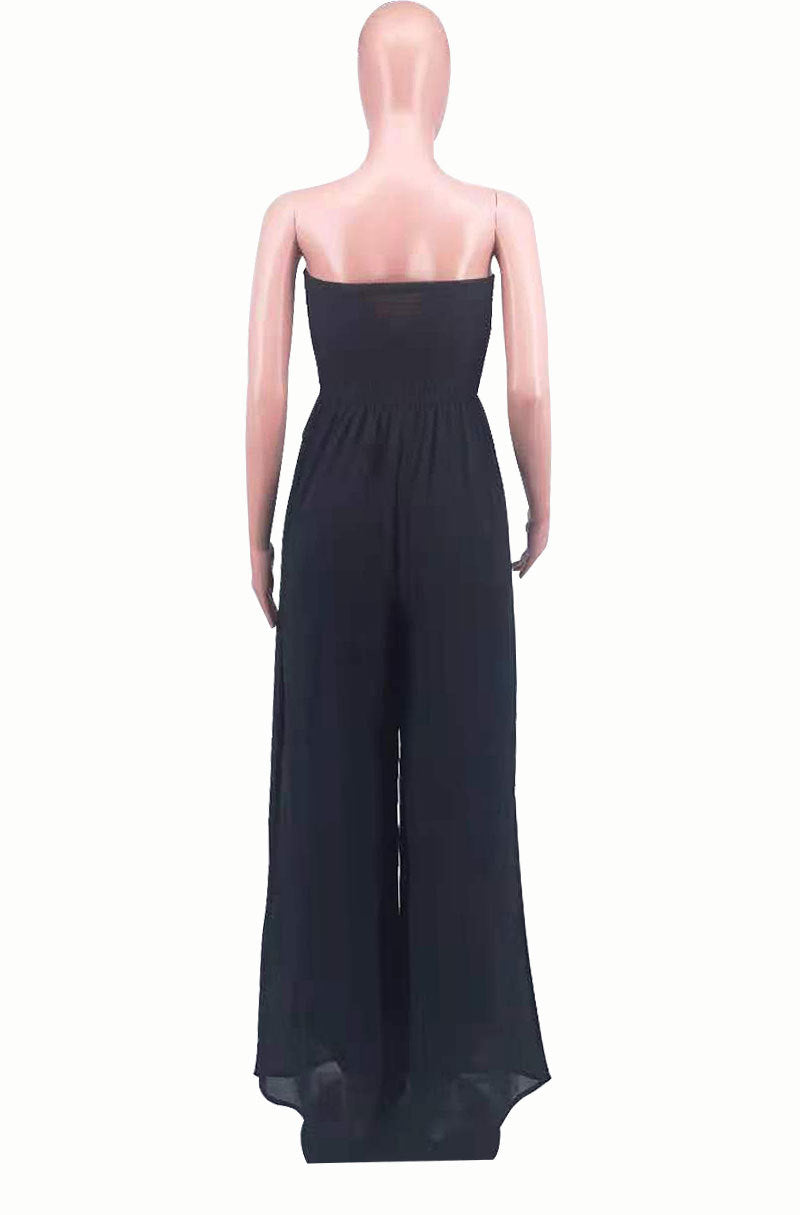 Sexy Strapless High Waist Chiffon Summer Jumpsuits