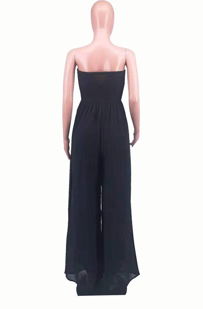 Sexy Strapless High Waist Chiffon Summer Jumpsuits