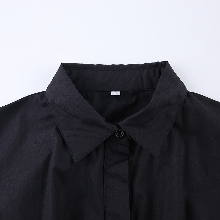 Sexy Waist Baring Long Sleeves Women Short Shirts Dresses