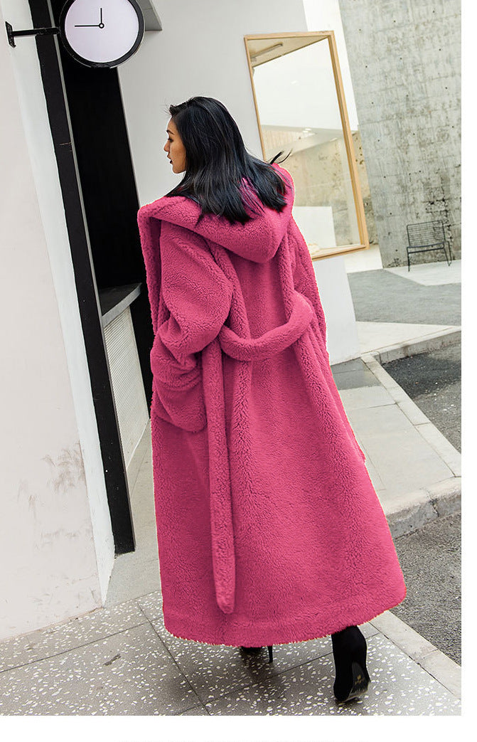 Luxury Women Fashion Long Fur Overcoat for Winter
