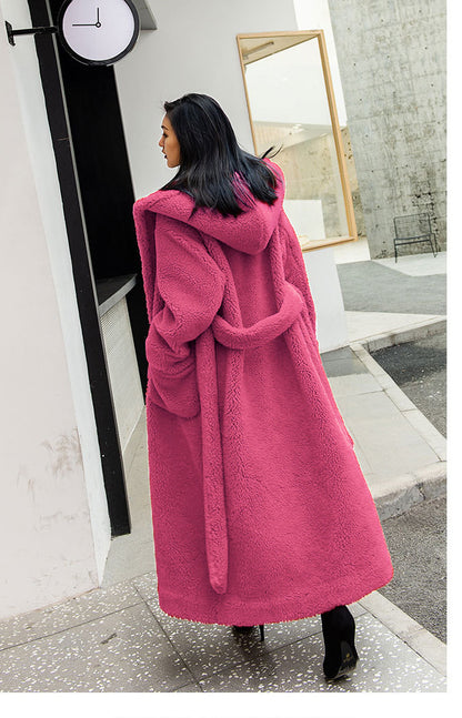 Luxury Women Fashion Long Fur Overcoat for Winter