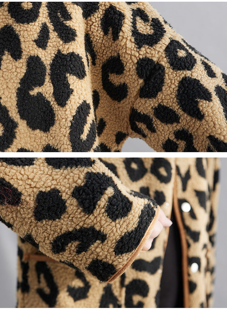 Fashion Leopard Artificial Fur Women Coats