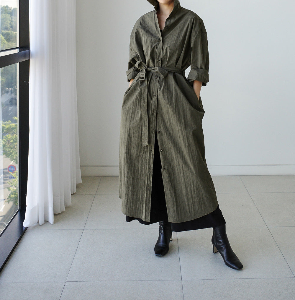 Loose Women Long Sleeves Trenchcoats