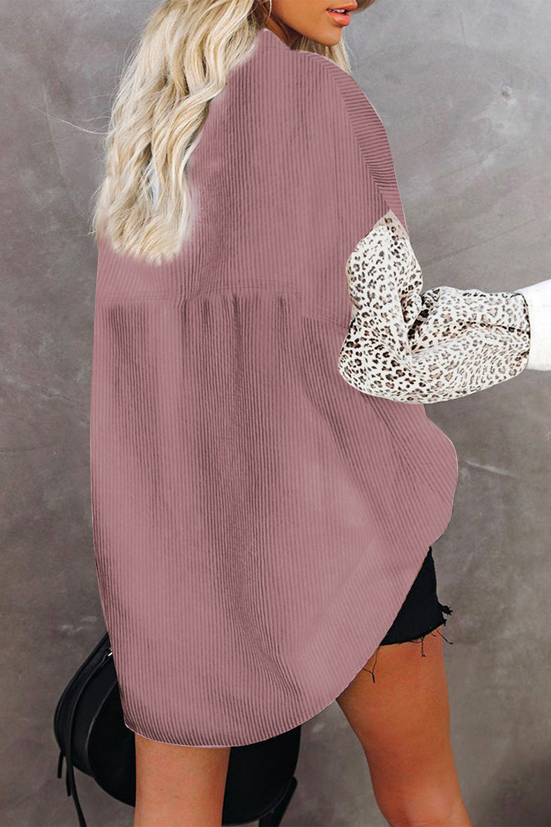 Casual Leopard Design Women Long Sleeves Shirts