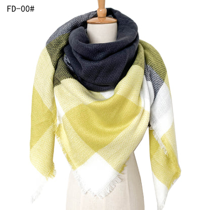 Winter Warm Plaid Scarves for Women