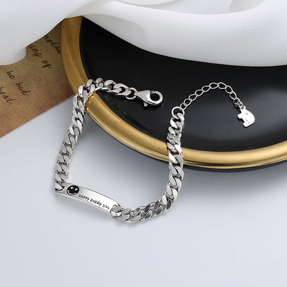 Happy Everyday Tank Style Women Sterling Silver Bracelets