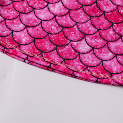 3D Fish Scale Design Two Pieces Swimsuits for Girls
