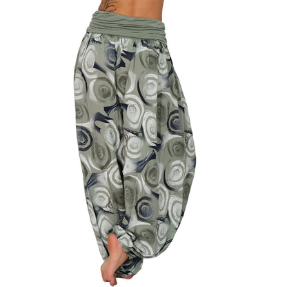 Casual Floral Print Women Harem Pants