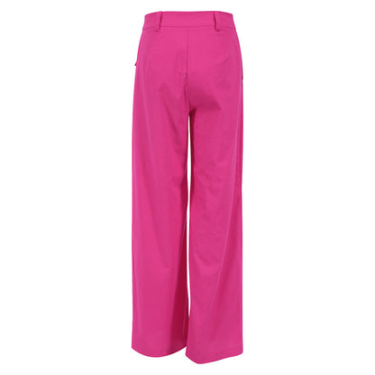 Rose Red High Waist Wide Legs Pants for Women