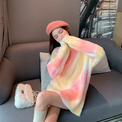 Lovely Dyed Soft Knitting Sweater Tops