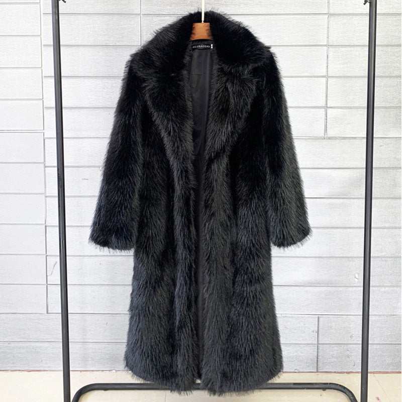 Winter Man-made Faux Fur Coats for Women