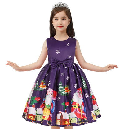 Merry Christmas Butterfly Kids Party Dresses