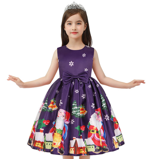 Merry Christmas Butterfly Kids Party Dresses