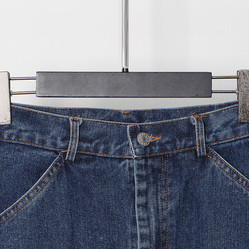 Designed Women High Waist  Split Front Denim Skirts