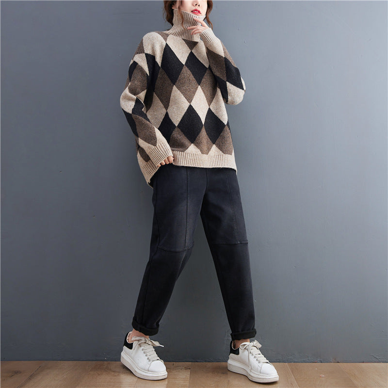 Casual Turtleneck Plus Sizes Women Sweaters