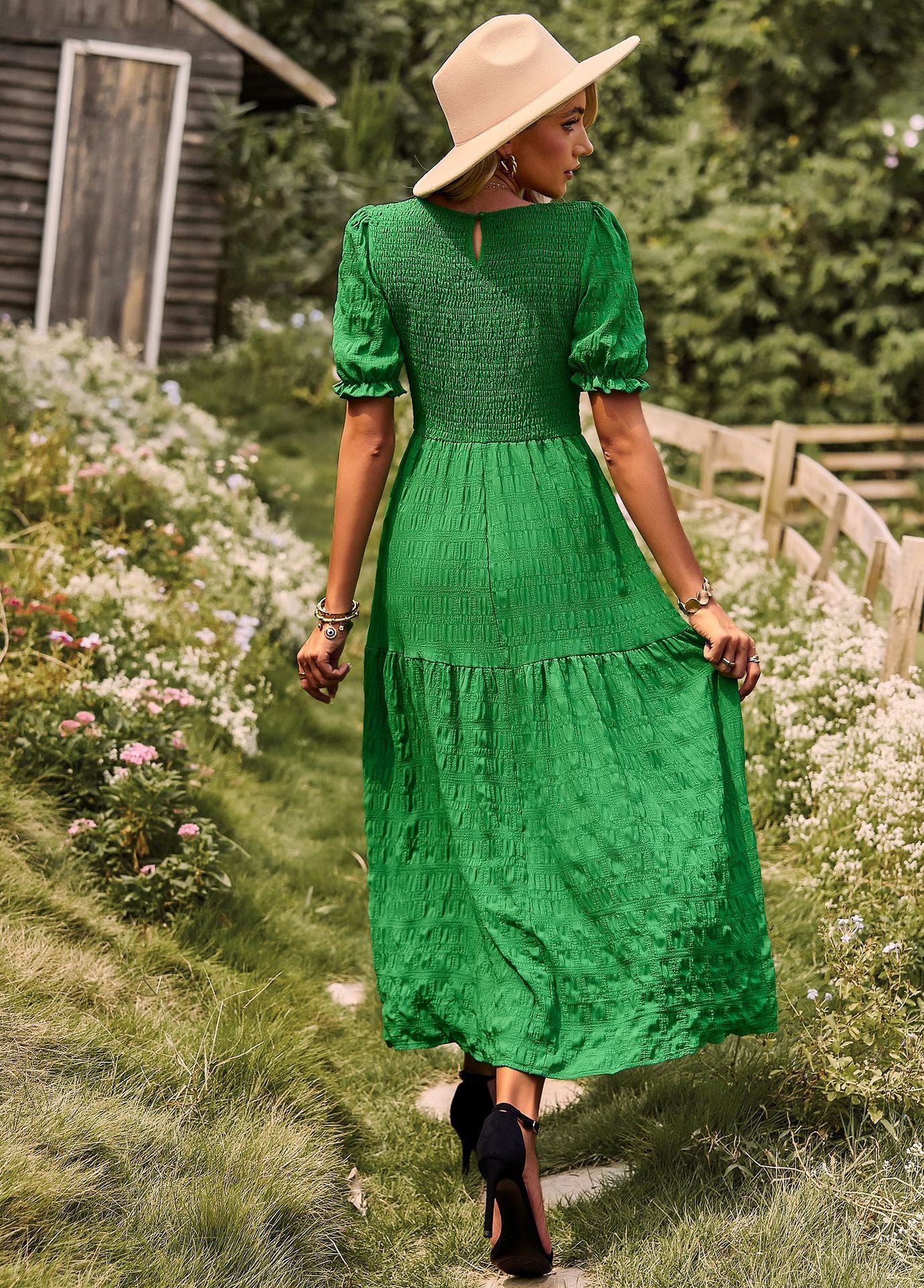 Casual Short Sleeves A Line Midi Dresses