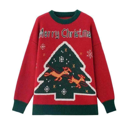 Christmas Casual Round Neck His-and-hers Knitting Sweaters
