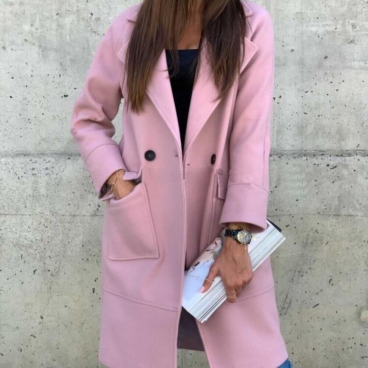 Women Long Sleeves Blazer Overcoat-STYLEGOING