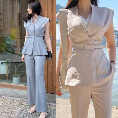 Elegant Office Lady Summer Two Pieces Suits