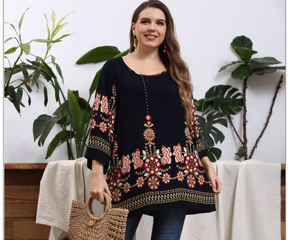 Elegant Cotton Plus Sizes Women Blouses