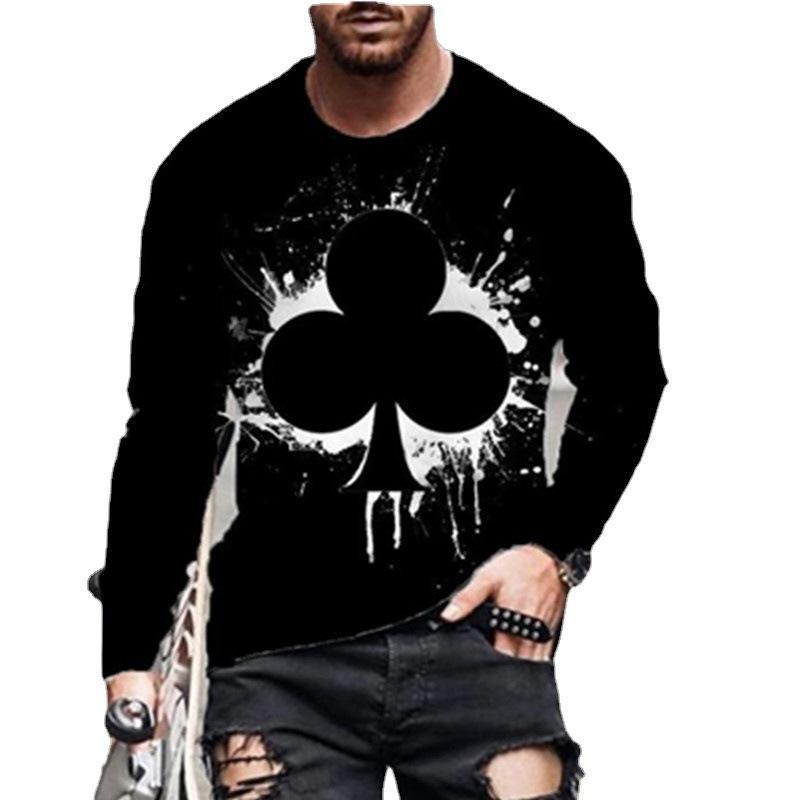 Casual Men Poke Design Long Sleeves T Shirts