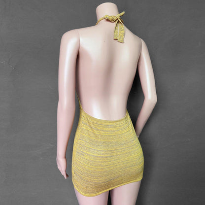 Holiday Sheath Halter Knitting Dresses-STYLEGOING