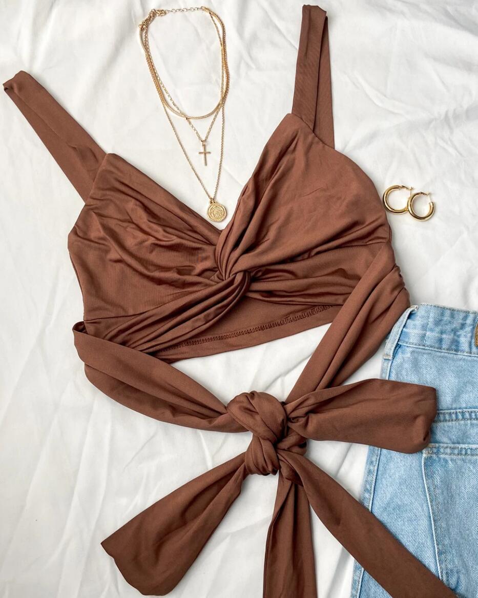 Summer Sexy Button Backless Crop Tops-STYLEGOING