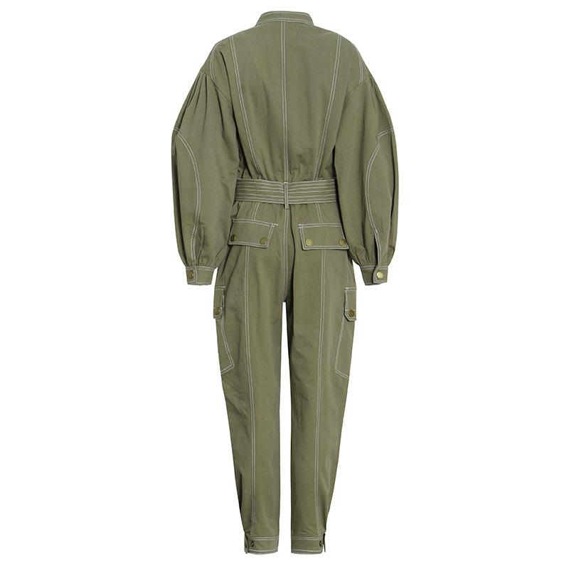 Leisure High Waist Overall Lace Up Jumpsuits-STYLEGOING