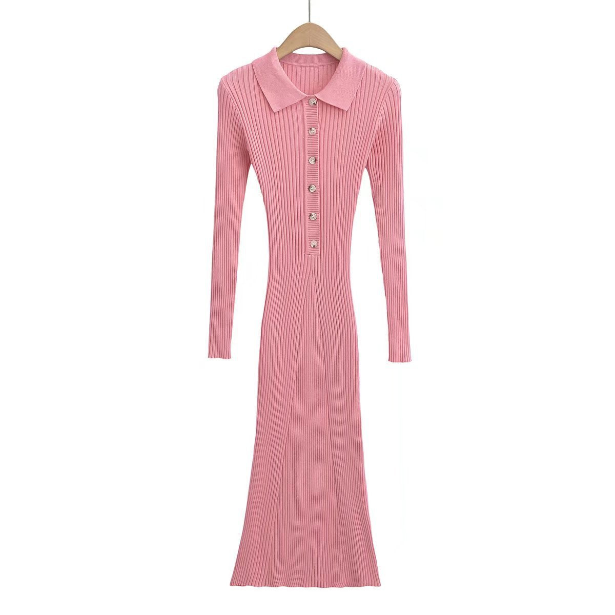 Sexy Polo Neckline Knitted Long Mermaid Dresses