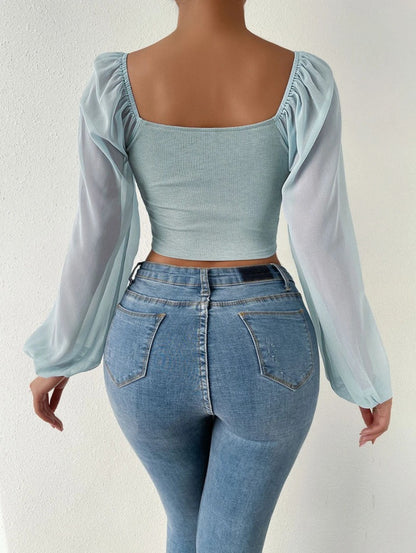 Sexy Long Sleeves Summer Short Blouses