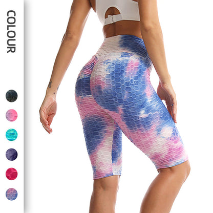 Women Dyed Sports Yoga Five Cents Pants