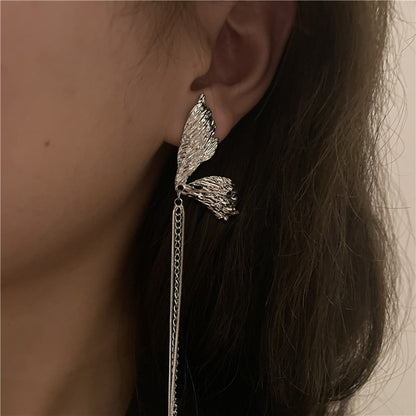 Butterfly Tassels Metal Drop Earrings for Women