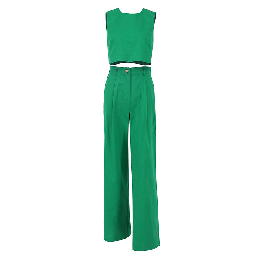 Summer Sleeveless Tops and Wide Leg Pants Summer Outfits
