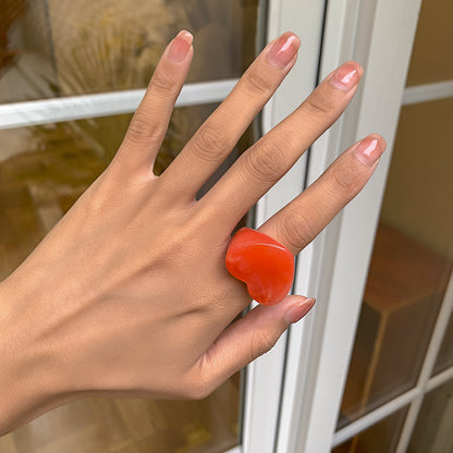 3D Sweetheart Design Acrylic Women Fashion Rings