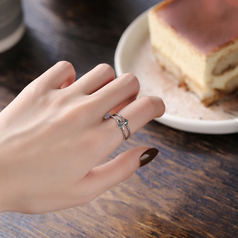 Vintage Hip Hop Cross Design Sterling Sliver Rings for Women