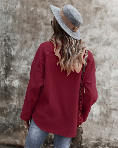 Casual Women Velvet Long Sleeves Overcoats