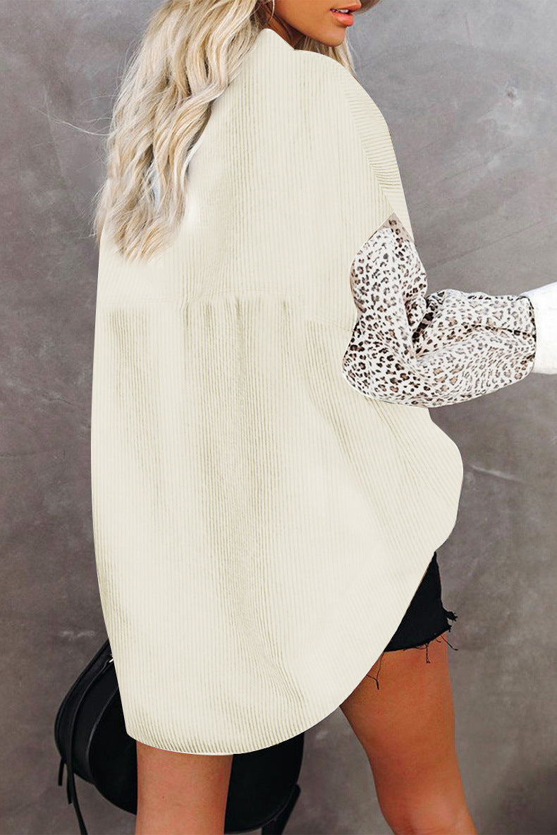 Casual Leopard Design Women Long Sleeves Shirts