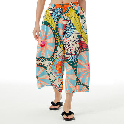 Designed Summer Plus Sizes Cropped Pants