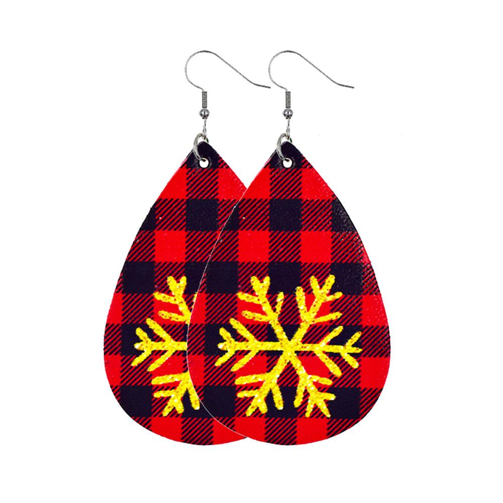 Christmas Style Water-drop Snowflake Earring 2 Sets