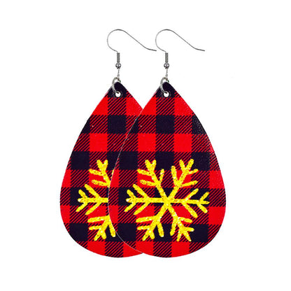 Christmas Style Water-drop Snowflake Earring 2 Sets